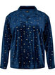 Pyjamaoberteil aus Velours mit Allover-Print, Blau, Packshot image number 0