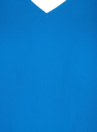 Kurzarm Bluse mit V-Ausschnitt, Princess Blue, Packshot image number 2