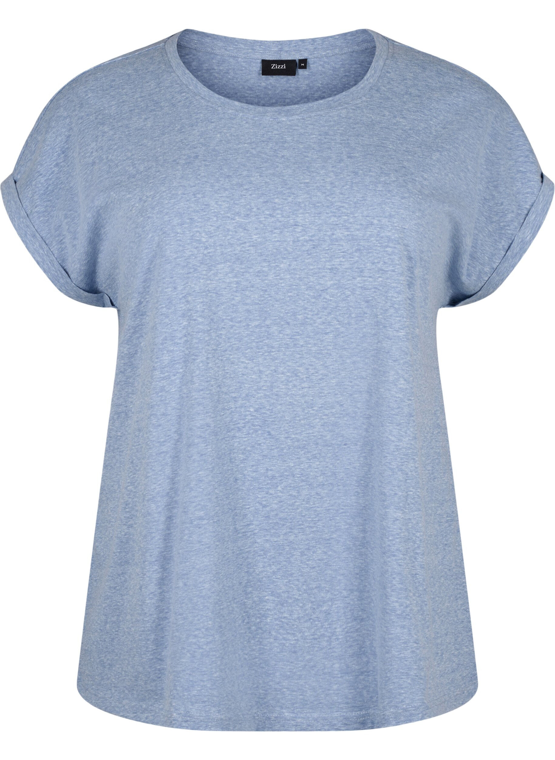 ZizziMelange T-Shirt mit kurzen &Auml;rmeln, Blau, Packshot image number 0