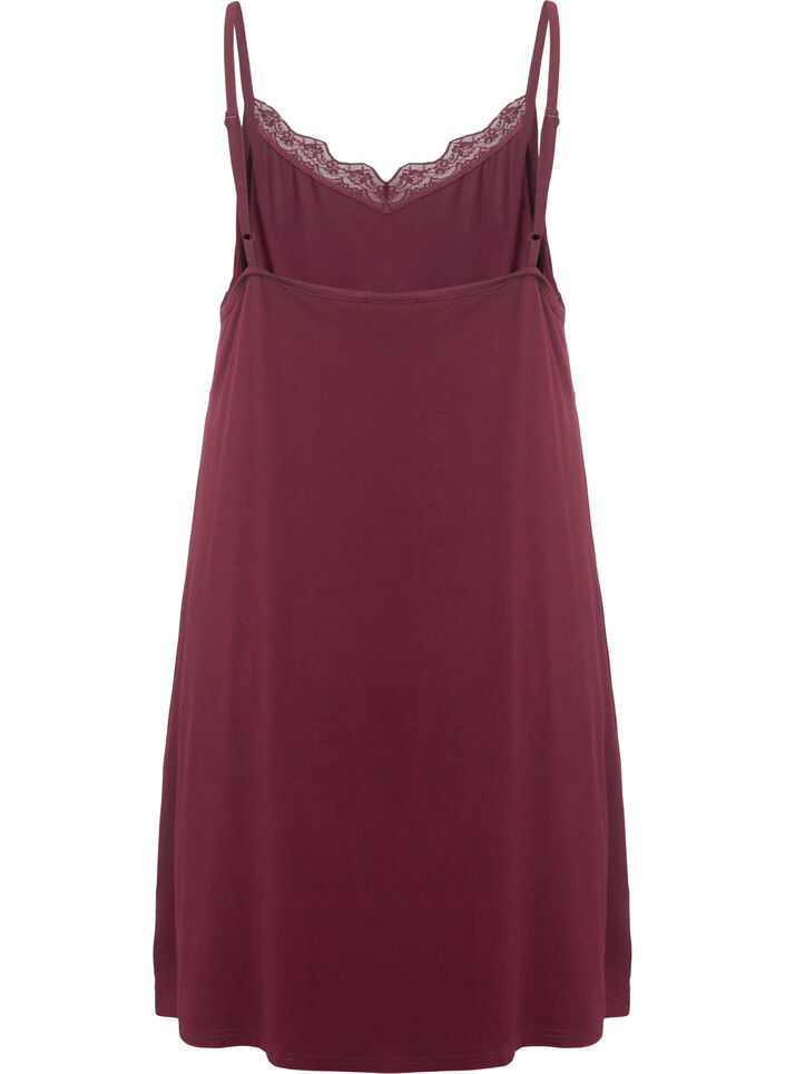 Neglig&eacute; mit Spitzensaum aus Viskose, Rot, Packshot image number 1
