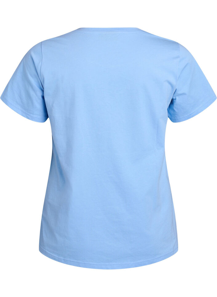T-Shirt mit dekorativen Details, Blau, Packshot image number 1