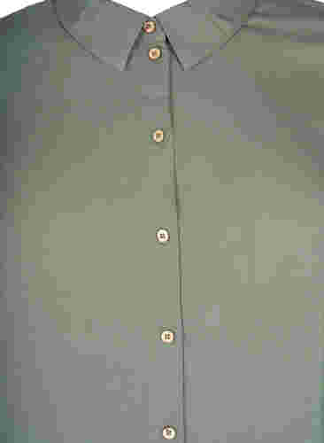 Langes einfarbiges Hemd aus Viskose, Thyme, Packshot image number 2
