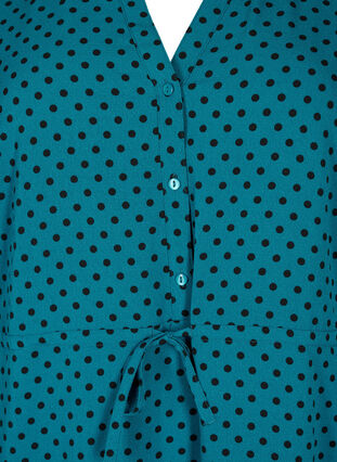 Bedrucktes Kleid mit Tunnelzug in der Taille, Shaded Spruce Dot, Packshot image number 2