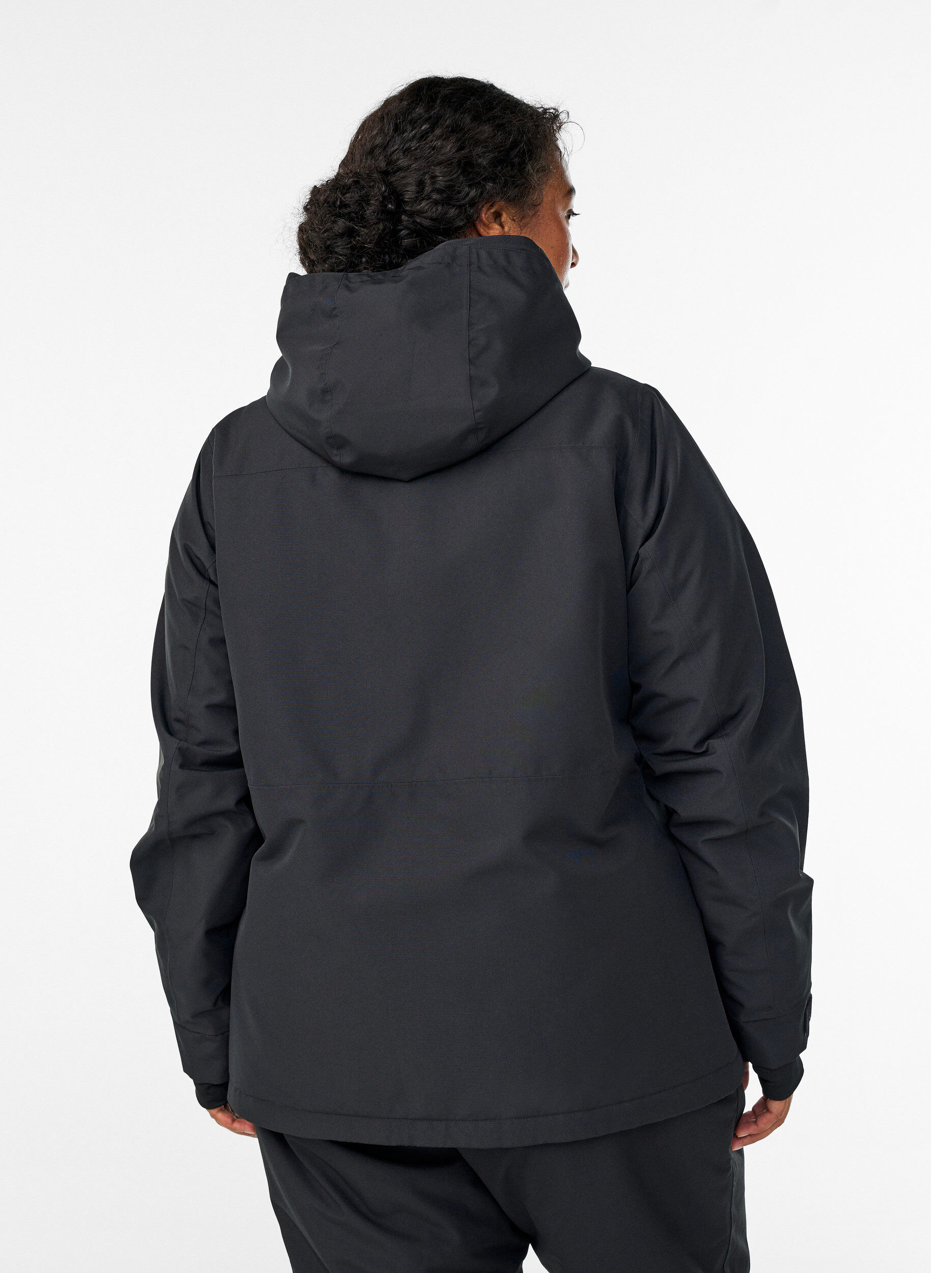 ZizziSkijacke mit Kapuze und Rei&szlig;verschlusstaschen, Schwarz, Model image number 2
