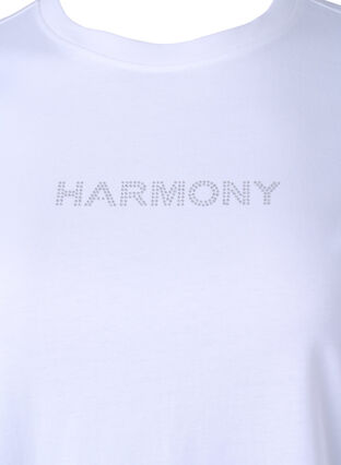 T-Shirt aus Bio-Baumwolle mit Text, White HARMONY, Packshot image number 2