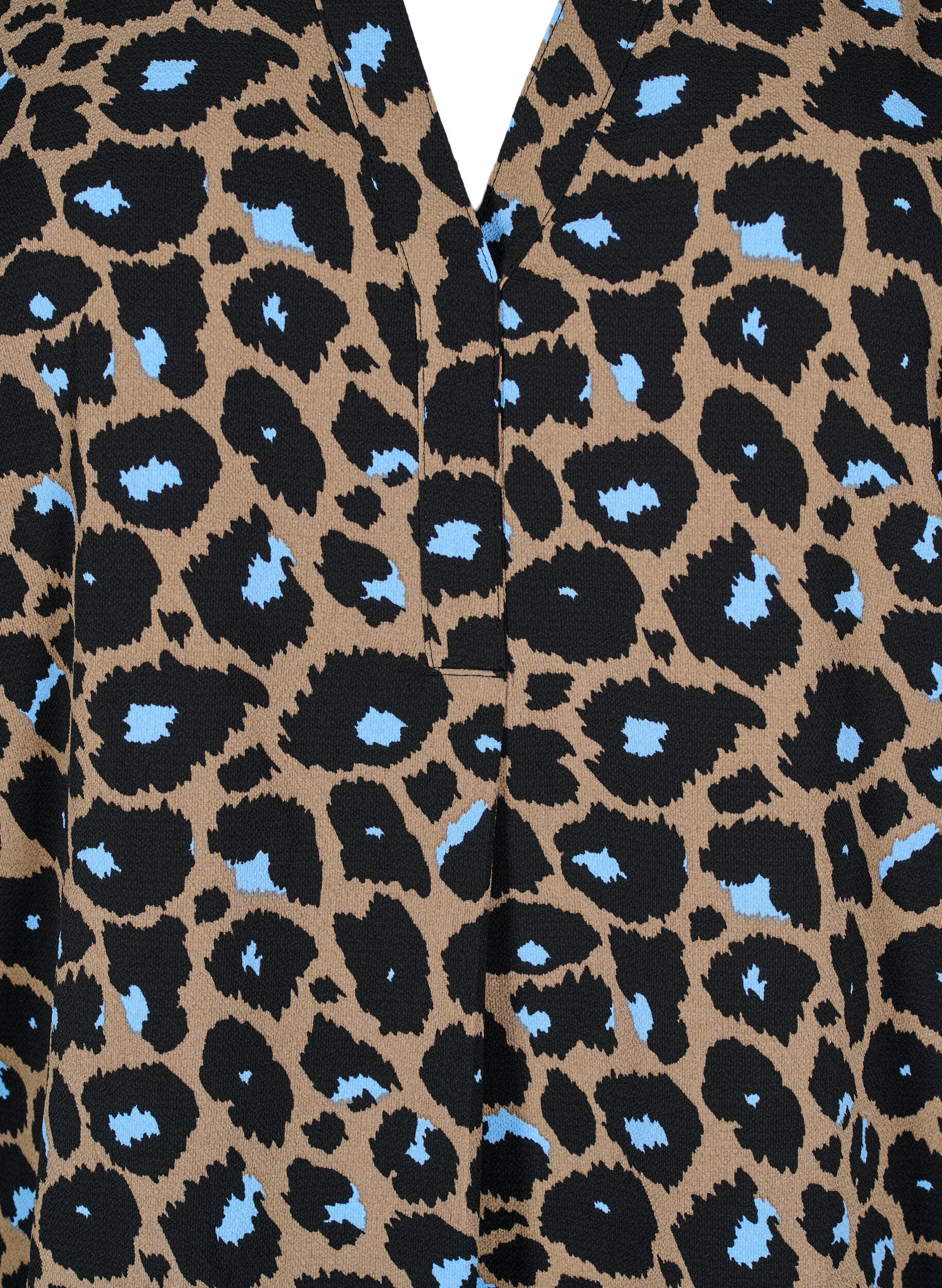 ZizziBluse mit kurzen &Auml;rmeln und V-Ausschnitt, Braun, Packshot image number 2