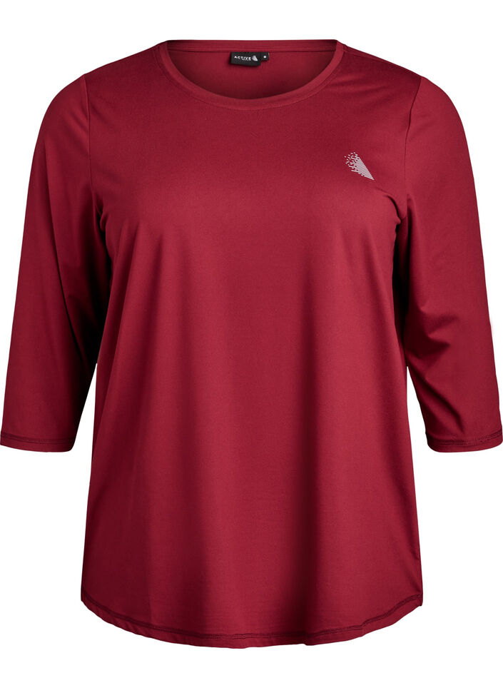 Trainingsshirt mit 3/4-&Auml;rmeln, Rot, Packshot image number 0