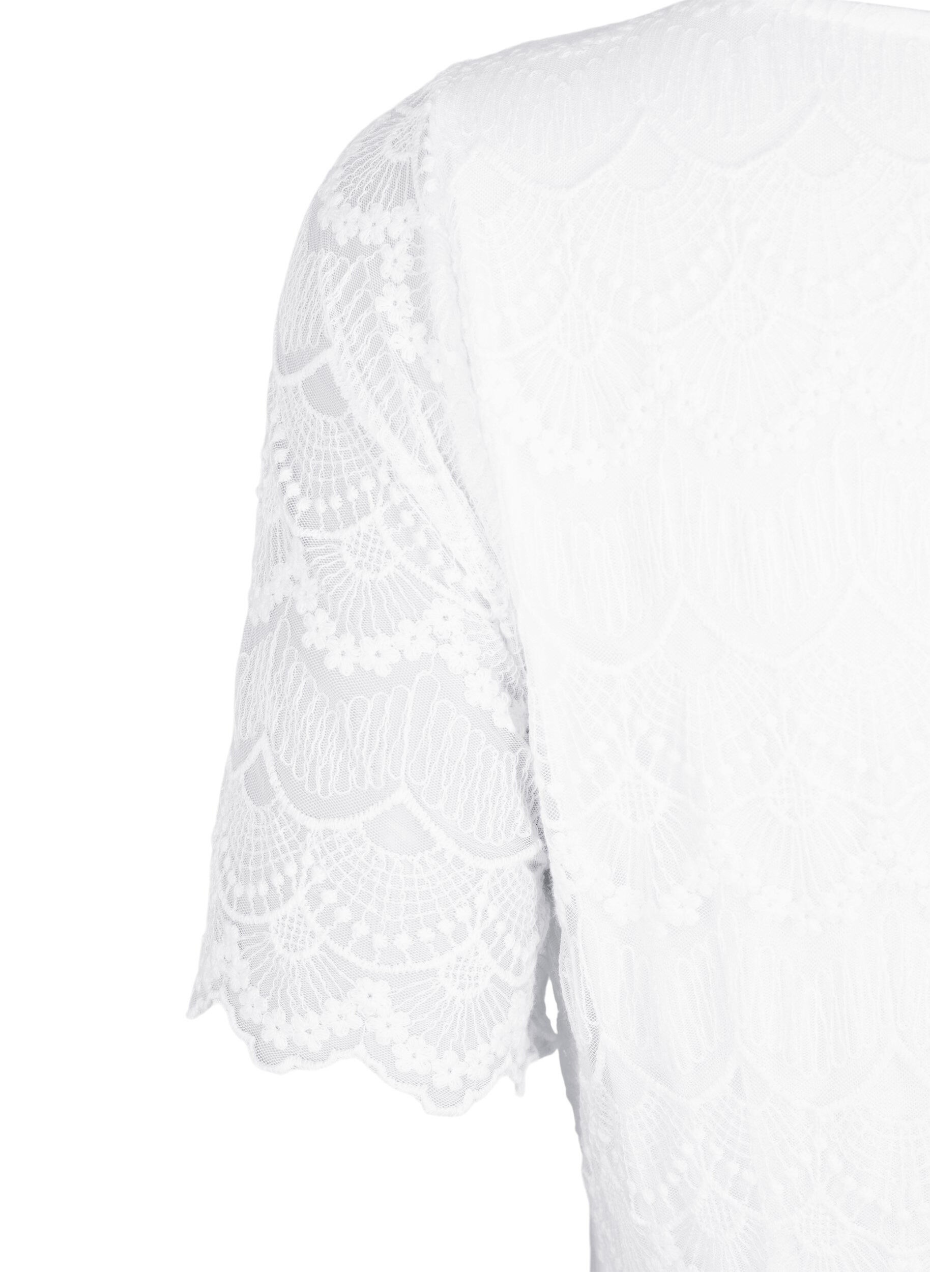 ZizziPartykleid mit Spitze und Empire-Taille, Bright White, Packshot image number 3