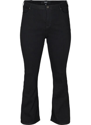 Hochtaillierte Ellen Jeans mit Bootcut, Black, Packshot image number 0
