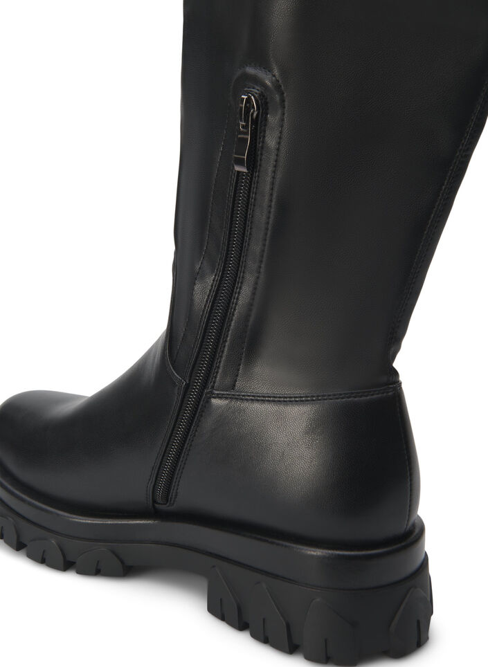 Extra-Weite - Stiefel mit langem Schaft, Schwarz, Packshot