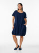 Kurzarm Kleid aus Baumwolle, Blau, Model image number 1