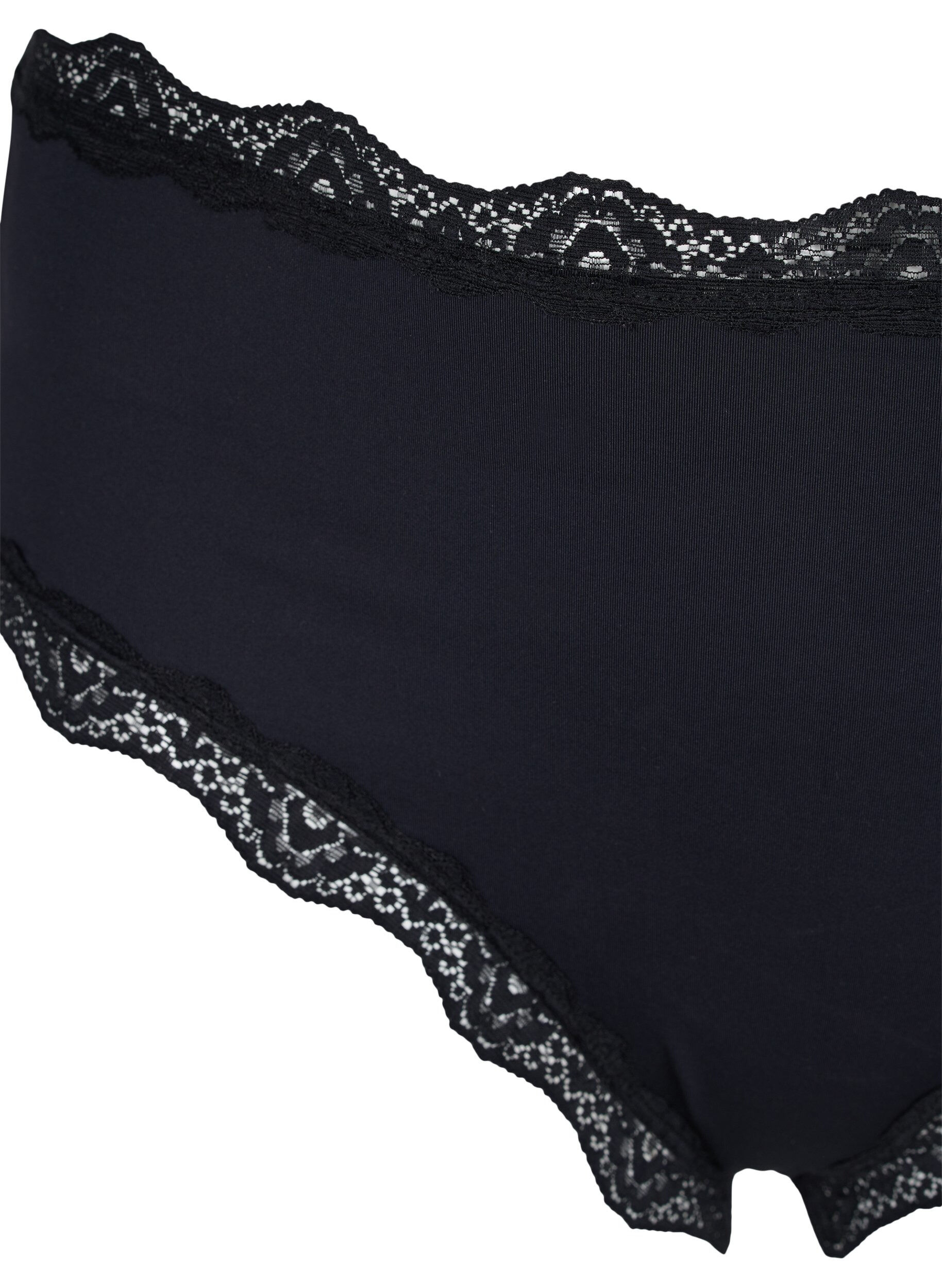 Zizzi2-pack Brasilianischer Slip mit Spitze, Black, Packshot image number 2