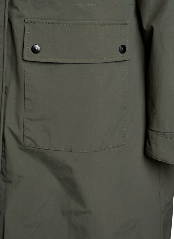 Parka mit Kapuze und verstellbarer Taille, Grün, Packshot image number 3