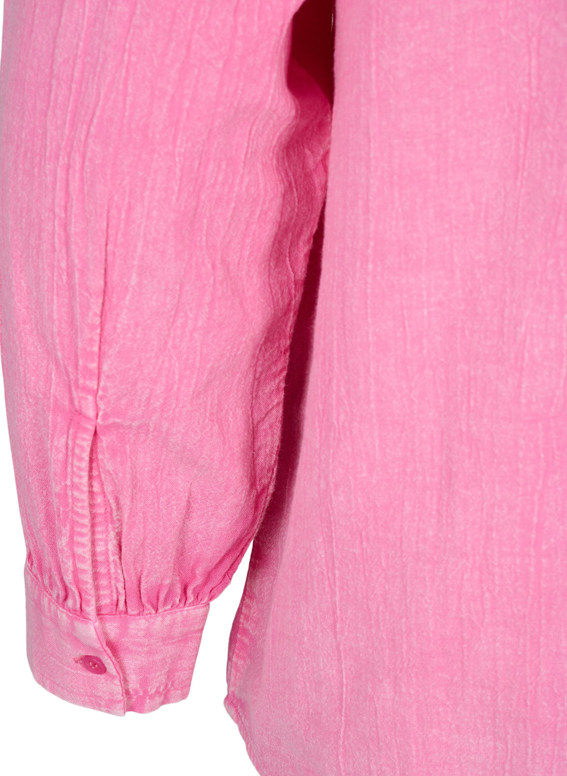 ZizziEinfarbige Jeansbluse, Pink Power, Packshot image number 3