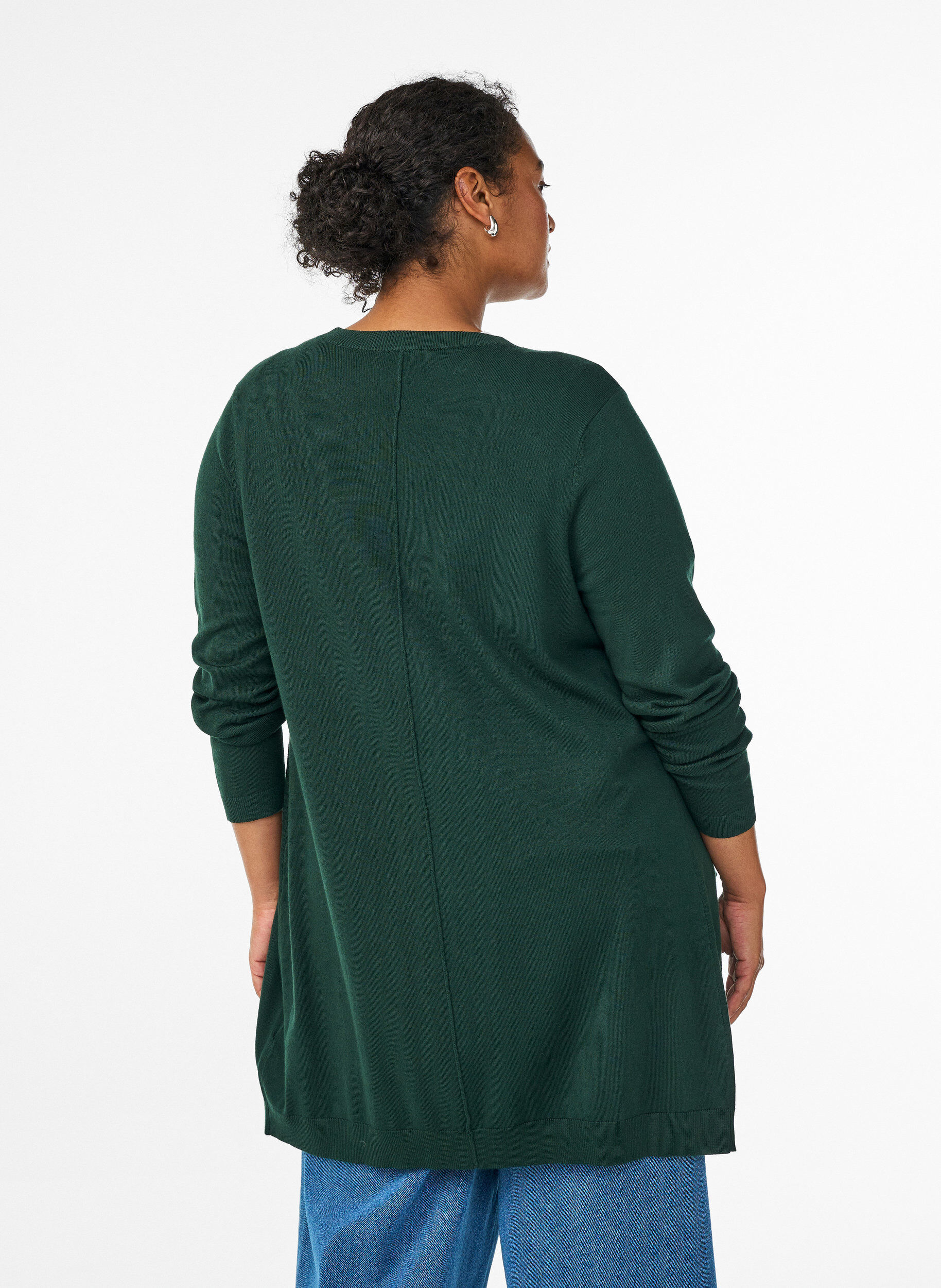 ZizziLange Strickjacke aus Viskose-Mischung, Gr&uuml;n, Model image number 2