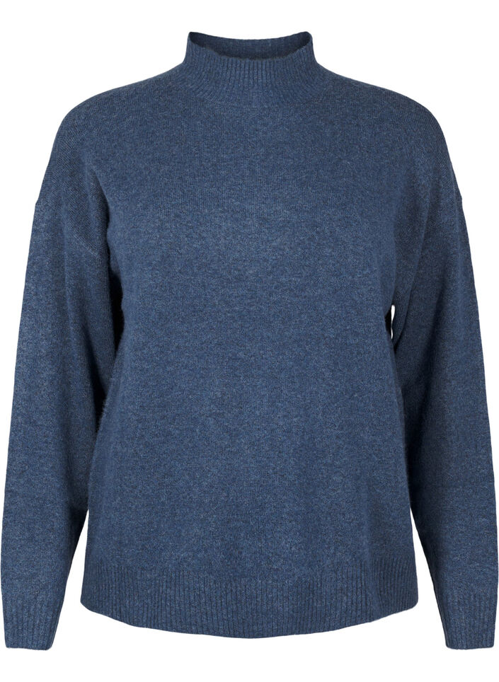 Gestrickte Wollbluse mit hohem Kragen, Bering Sea Mel., Packshot image number 0