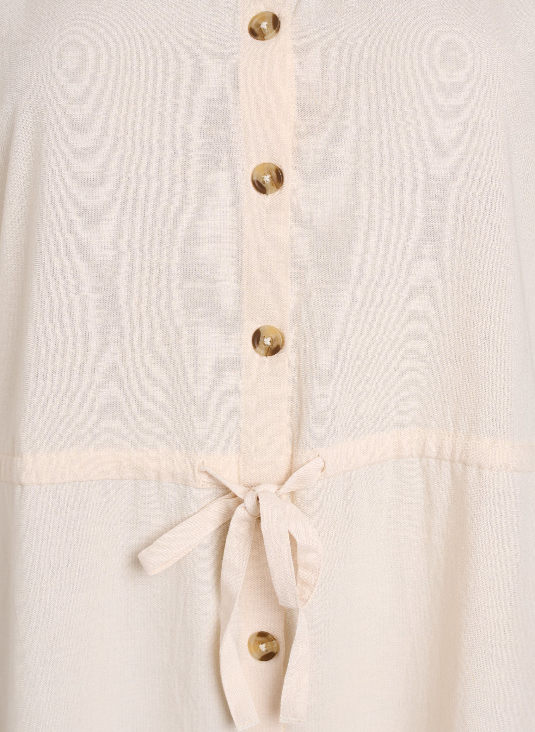 ZizziMaxi-Kleid mit Kn&ouml;pfen und Bindeg&uuml;rtel, Vanille, Packshot image number 2