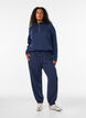 Hoch taillierte Sweatpants mit Kordelzug, Blau, Model image number 0