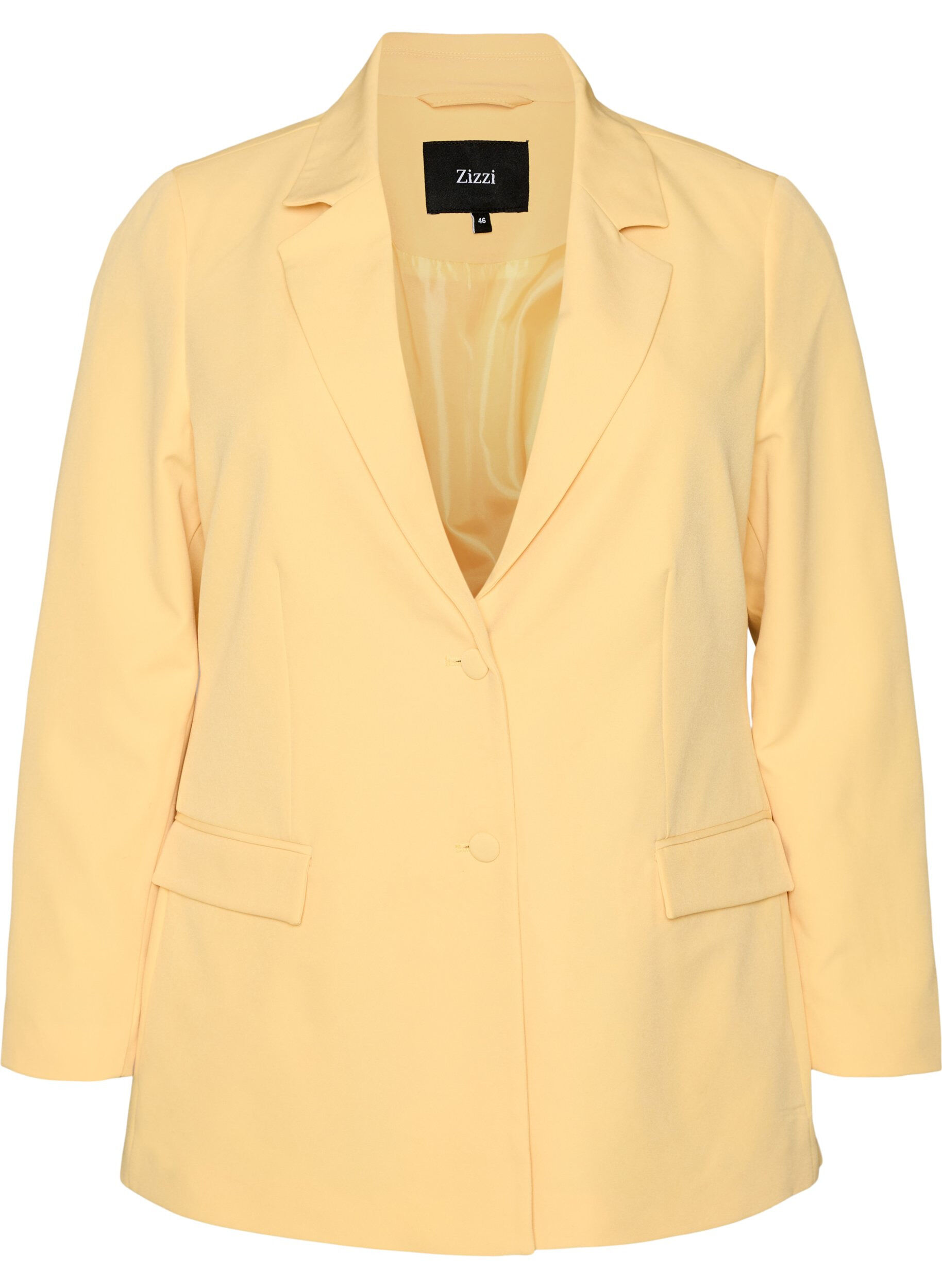 ZizziKlassischer Blazer mit Knopfverschluss, Gelb, Packshot image number 0