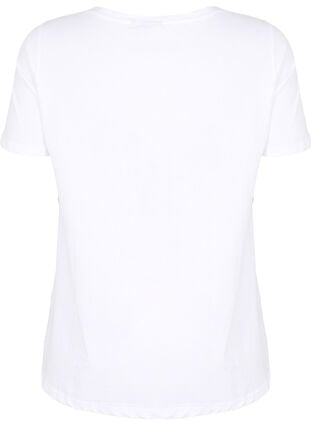 T-Shirt aus Baumwolle mit Aufdruck, White Chest Print, Packshot image number 1