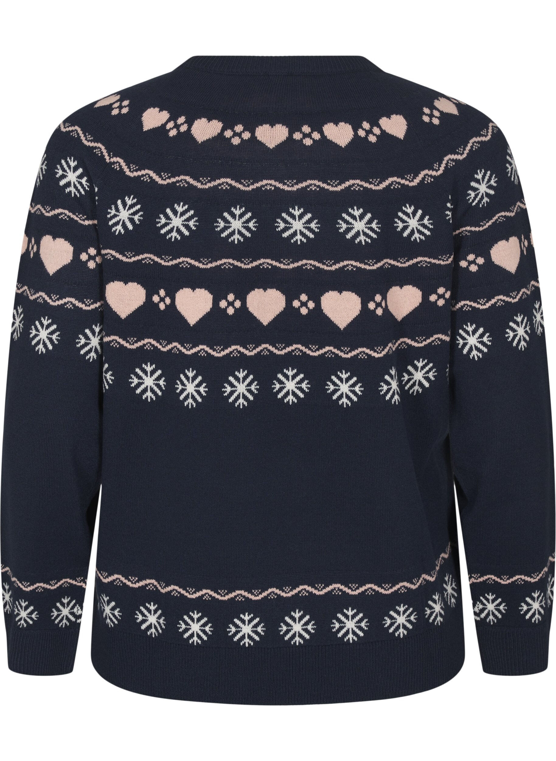 ZizziLang&auml;rmliges Stricktop mit Weihnachtsmotiv, Navy Blazer Comb, Packshot image number 1