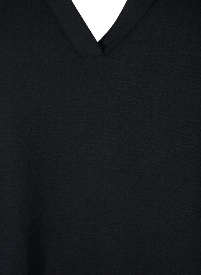 &Auml;rmelloses Oberteil mit Faltendetails, Schwarz, Packshot image number 2