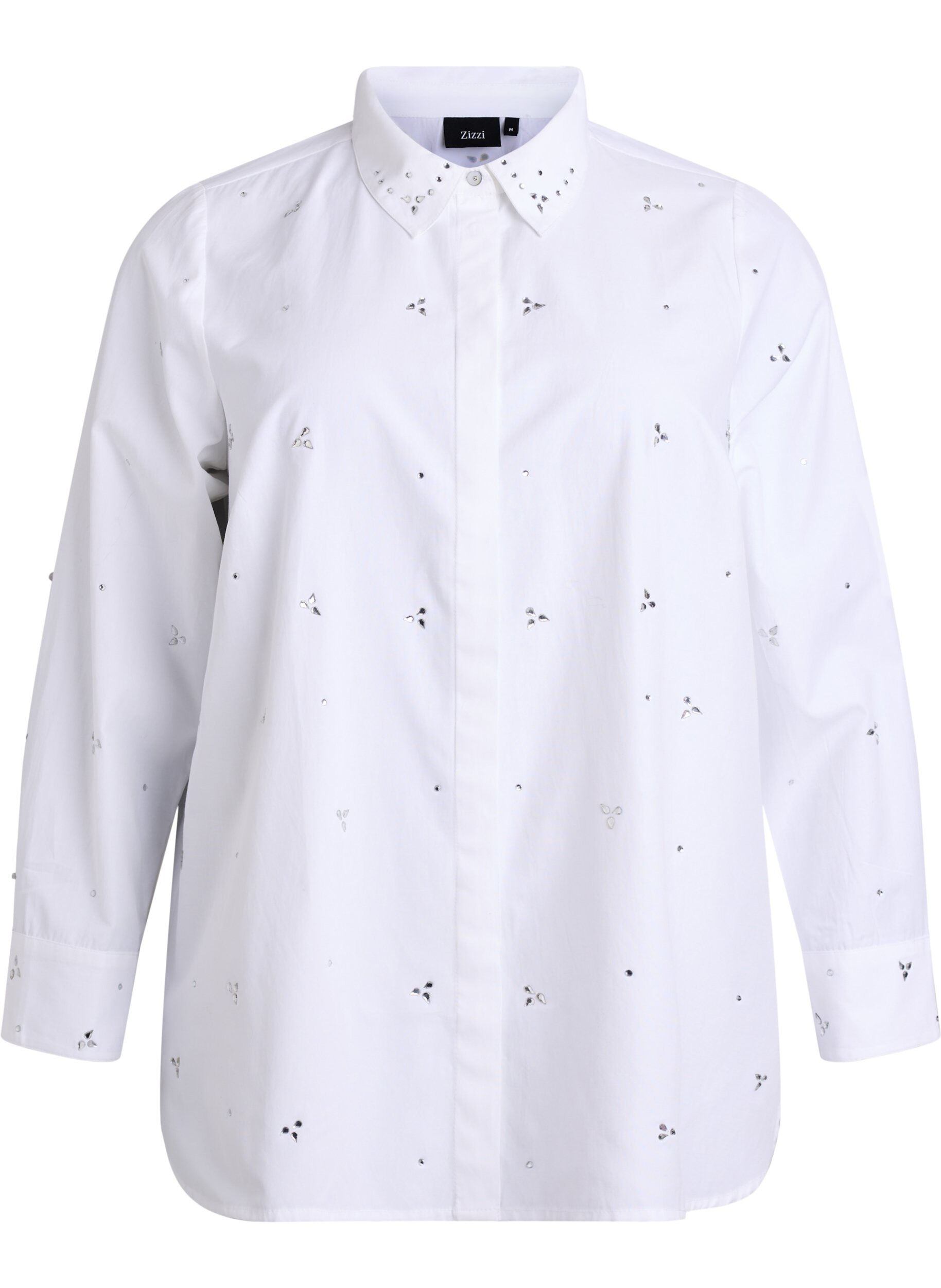 ZizziBluse mit Strasssteinen, Wei&szlig;, Packshot image number 0