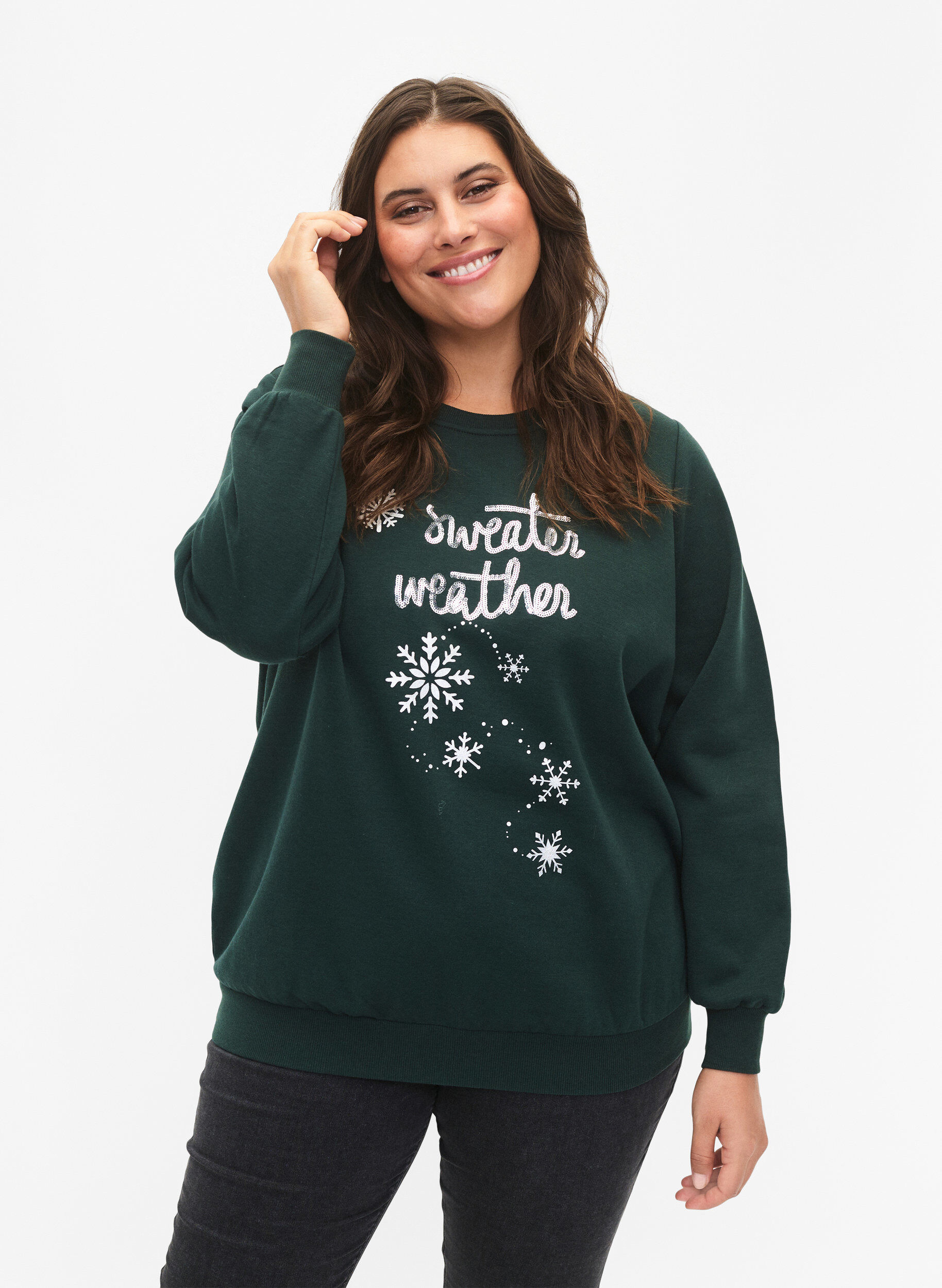 ZizziWeihnachts-Sweatshirt, Scarab SWEATER, Model image number 0