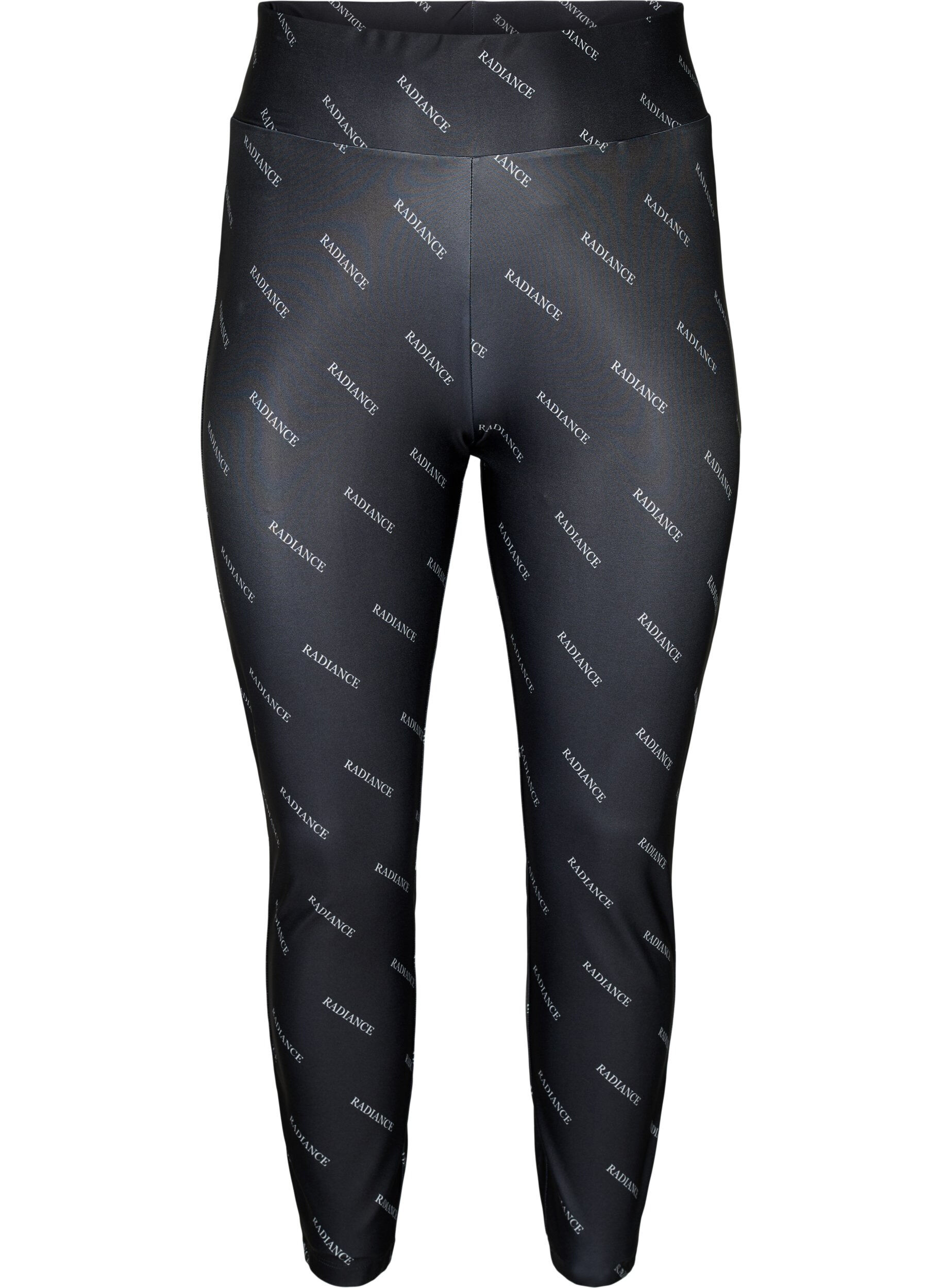 ZizziTextdruck Leggings, Black Radiance, Packshot image number 0