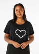 FLASH - T-Shirt mit Motiv, Black Flower Heart , Model image number 0