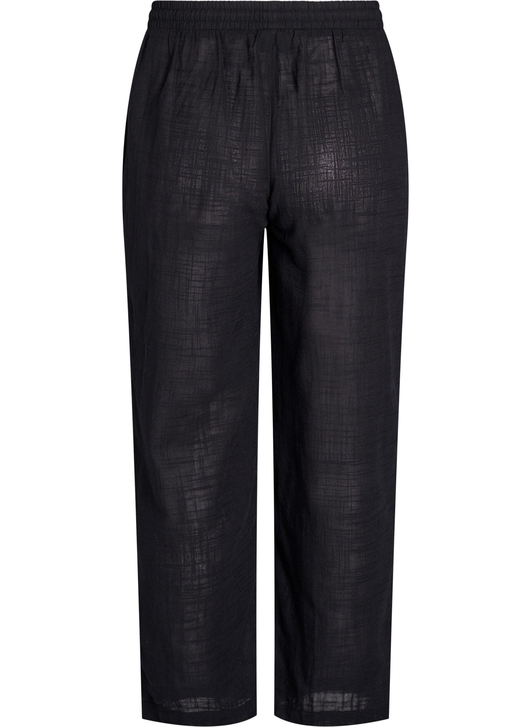 ZizziFLASH - Gerade geschnittene Hose mit hoher Taille, Schwarz, Packshot image number 1