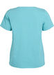 Einfarbiges basic T-Shirt aus Baumwolle, Blau, Packshot image number 1