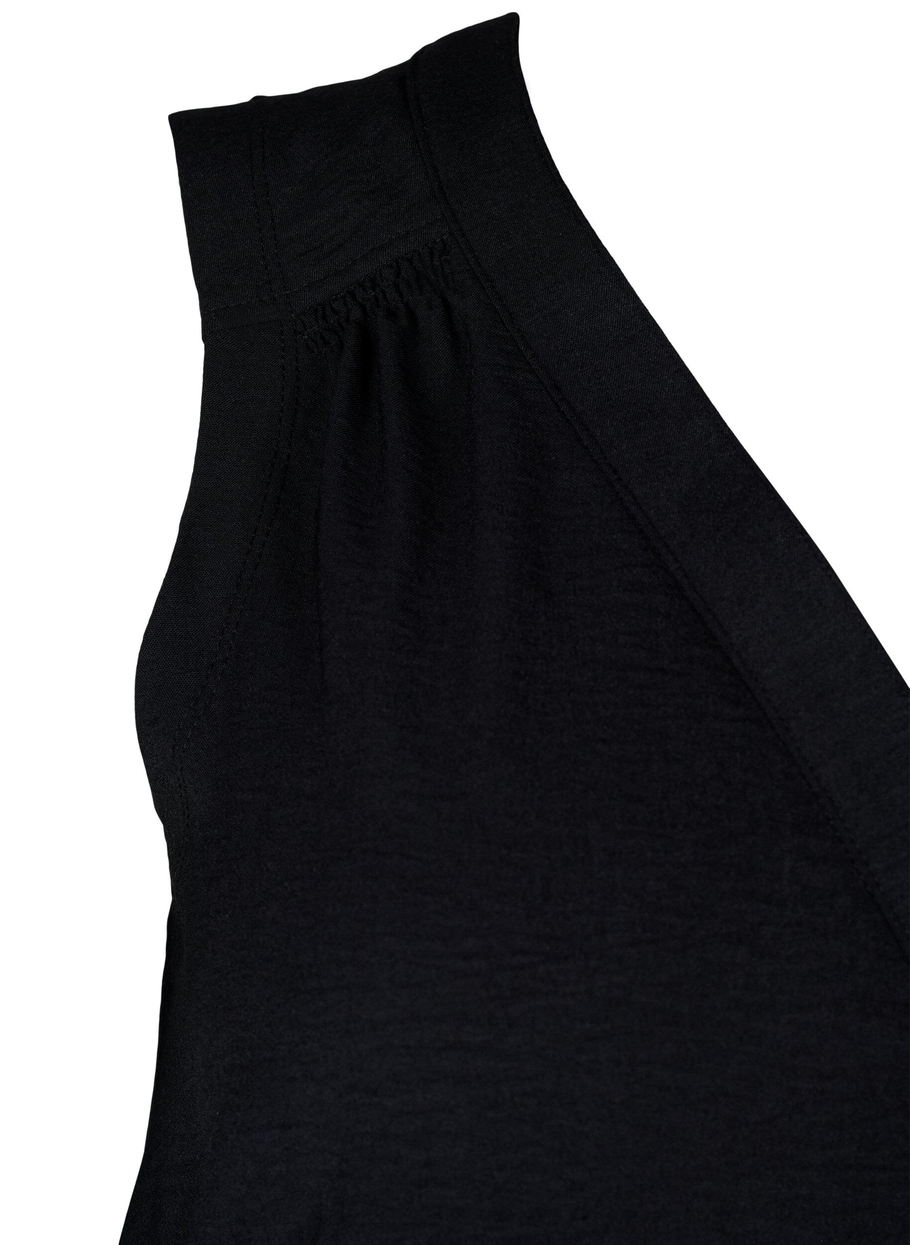 Zizzi&Auml;rmelloses Oberteil mit Faltendetails, Schwarz, Packshot image number 3