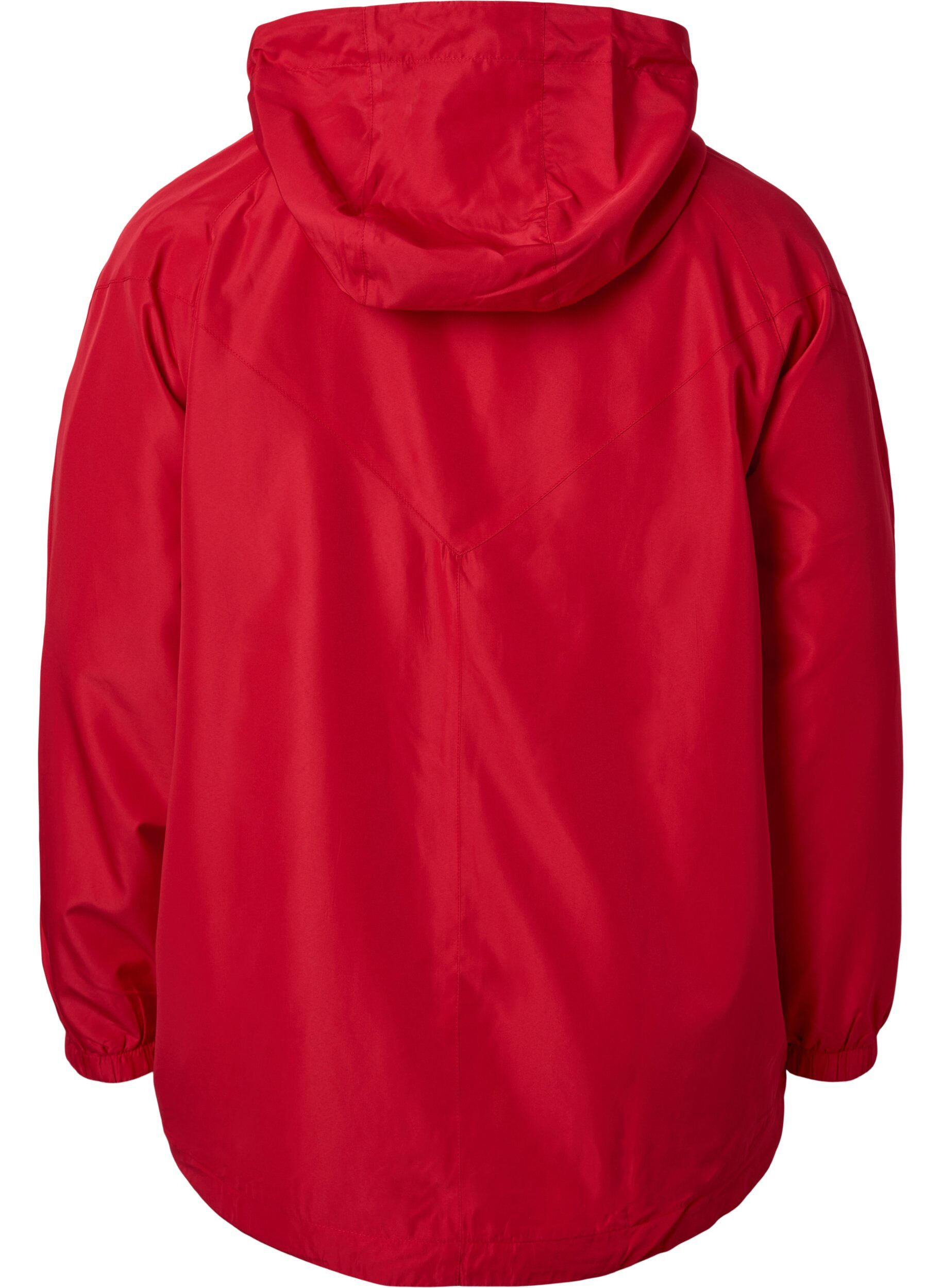 ZizziKurze Jacke mit Kapuze und verstellbarer Saum, Tango Red, Packshot image number 1