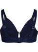 Strukturiertes Bikini Top mit Golddetail, Blau, Packshot image number 1