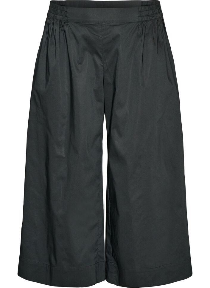 Culotte mit Gummizugbund und weiten Beinen, Schwarz, Packshot image number 0