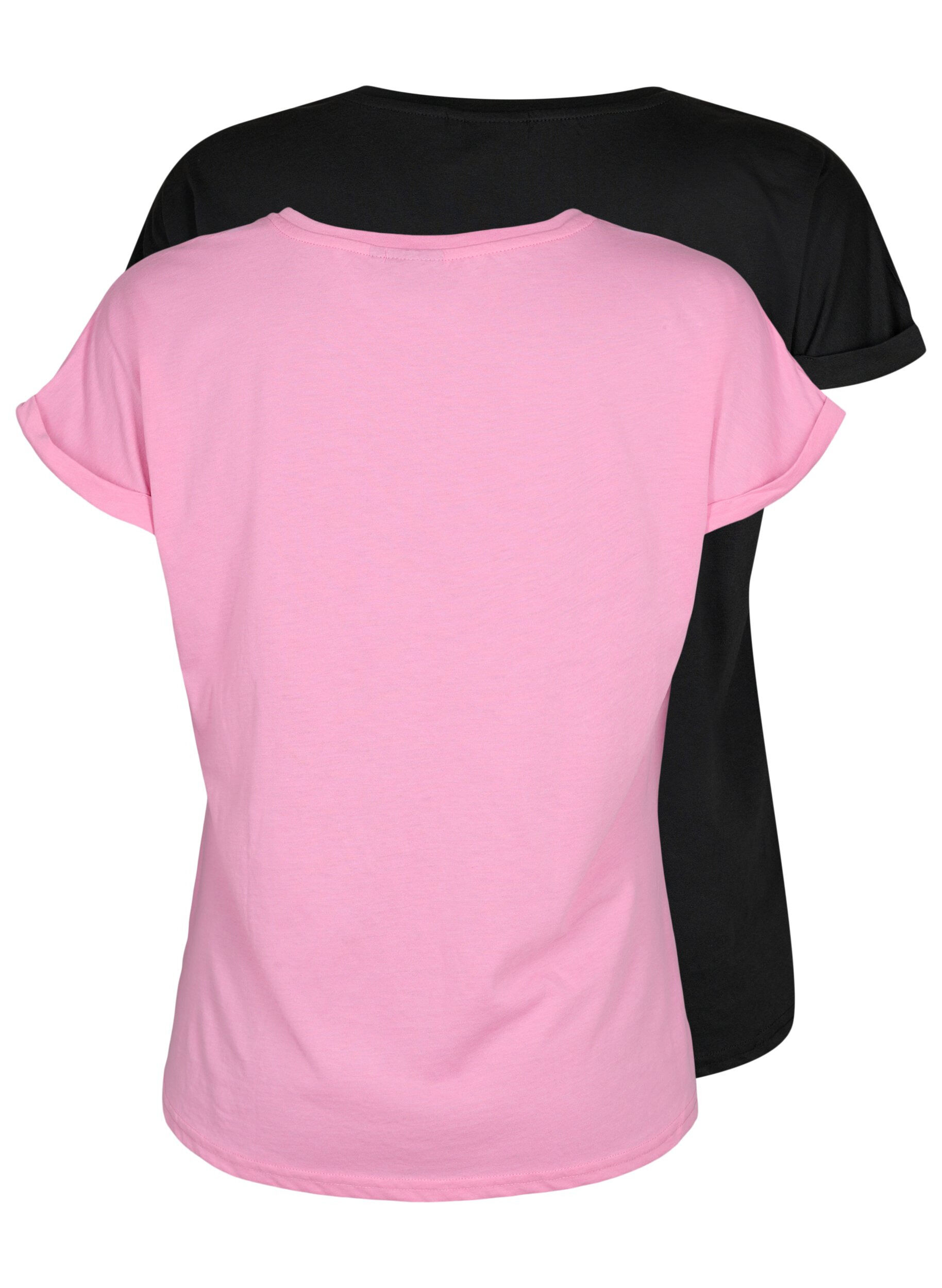 Zizzi2er-Pack kurz&auml;rmlige T-Shirts, Pink, Packshot image number 1
