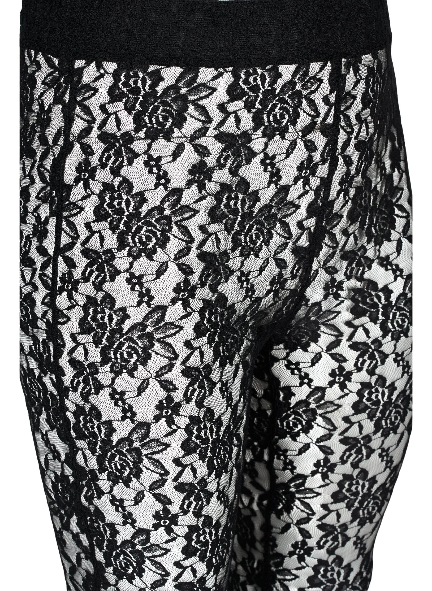 ZizziSpitzenleggings, Black, Packshot image number 2