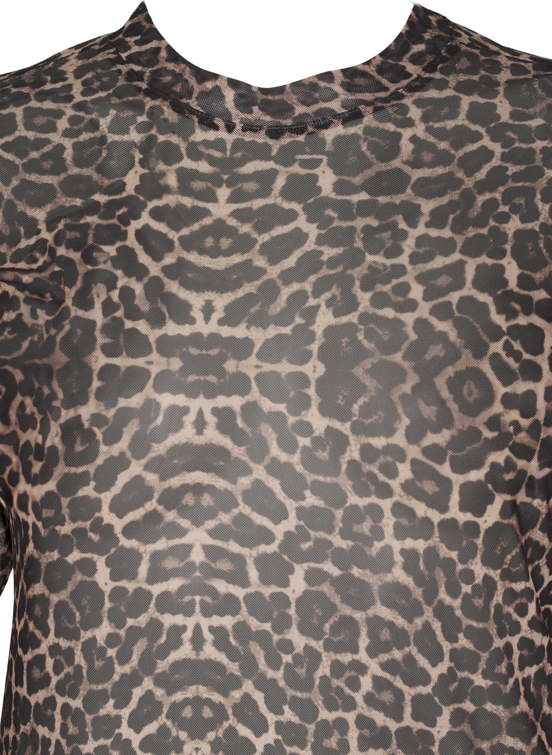 ZizziNetzbluse mit Leopardenmuster, Braun, Packshot image number 2