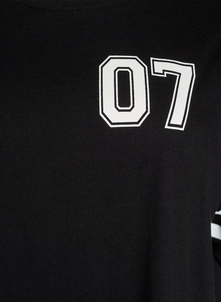 Kurzes T-Shirt-Kleid mit sportlichen Details, Schwarz, Packshot image number 2