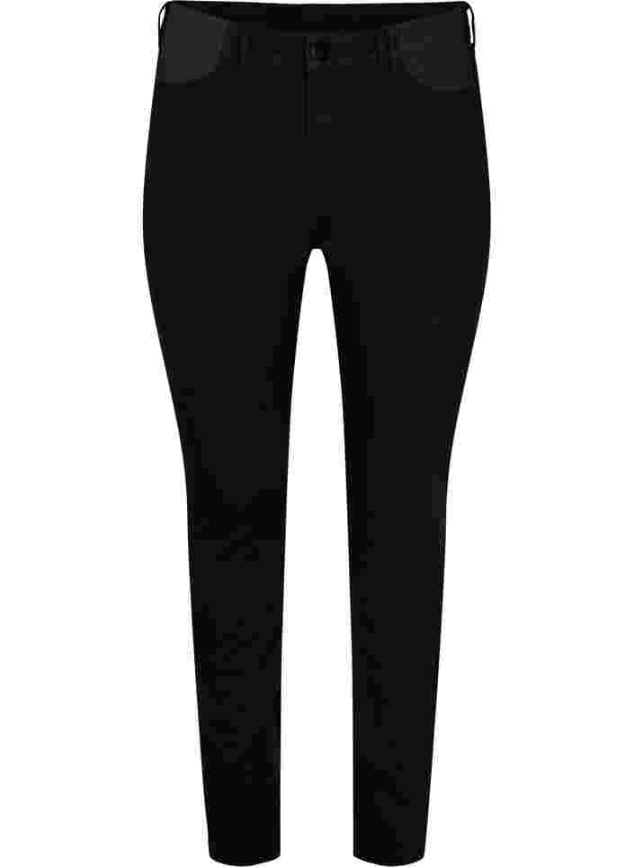 Superschlanke Amy-Jeans mit elastischem Bund, Black, Packshot