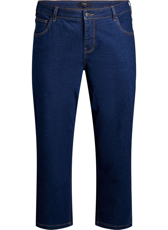 Gek&uuml;rzte Vera Jeans mit geradem Bein, Blau, Packshot image number 0