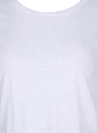 Baumwoll-T-Shirt mit kurzen Ärmeln, Bright White, Packshot image number 2