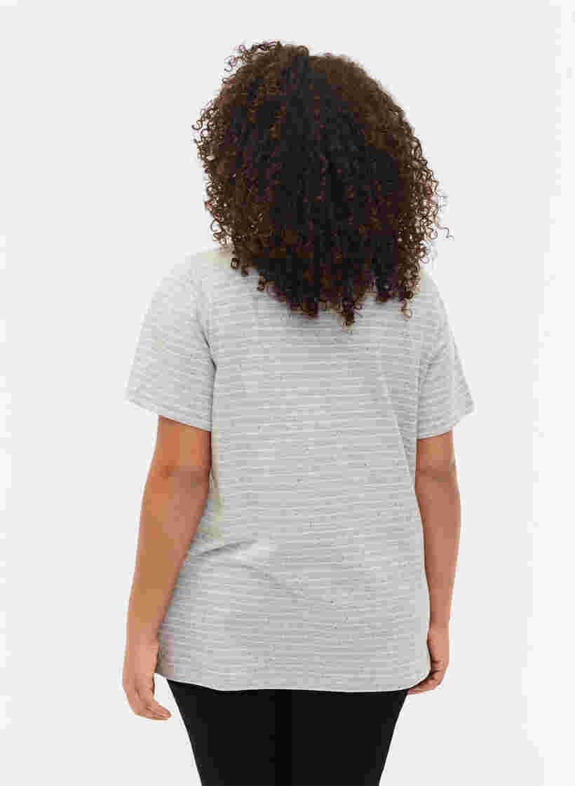 Meliertes T-Shirt aus Baumwolle, Light Grey Melange, Model image number 1