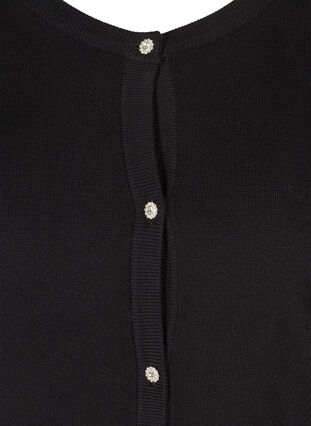 Kurzer gestrickter Cardigan mit dekorativen Knöpfen, Black, Packshot image number 2