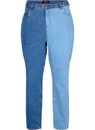 Two-Tone Mille Mom Fit Jeans, Lt. B. Comb, Packshot