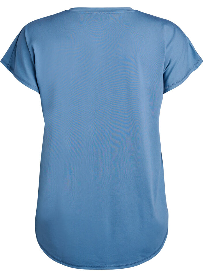 Trainingsshirt mit V-Ausschnitt und kurzen &Auml;rmeln, Petrol, Packshot image number 1