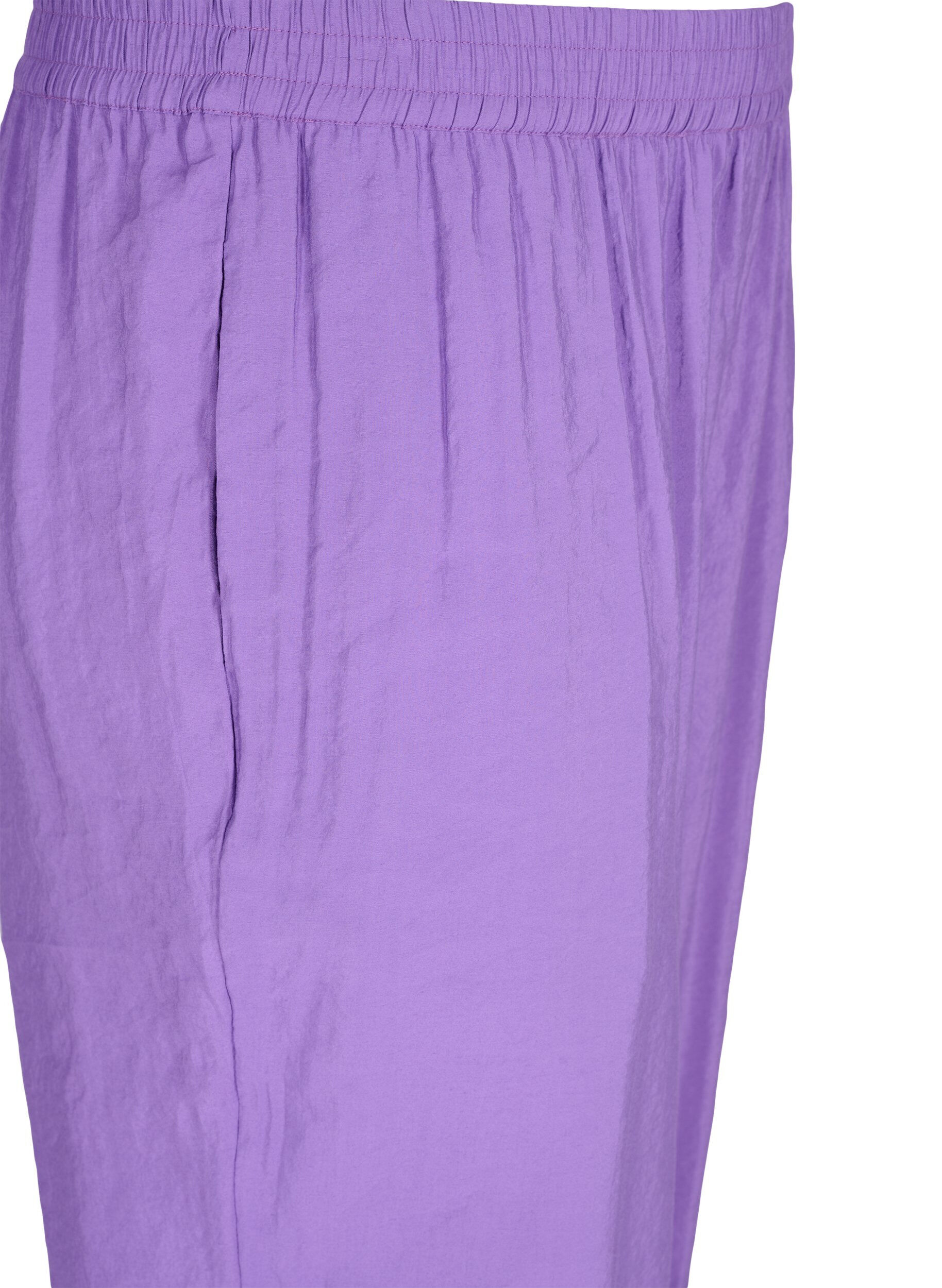 ZizziLockere Hose aus Viskosemischung mit elastischen Abschl&uuml;ssen, Royal Lilac, Packshot image number 2