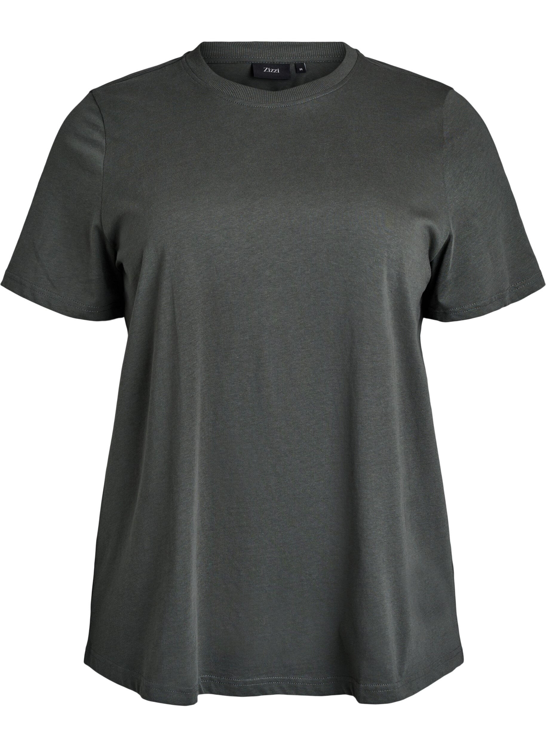Basic-T-Shirt aus Baumwolle mit Rundhalsausschnitt