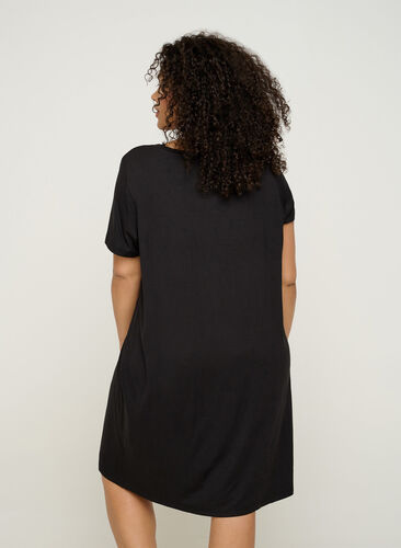 Kleid mit kurzen Ärmeln, Black, Model image number 1